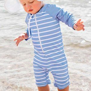 Ruggedbutts Boys Blue Stripe Rash Guard Swimsuit